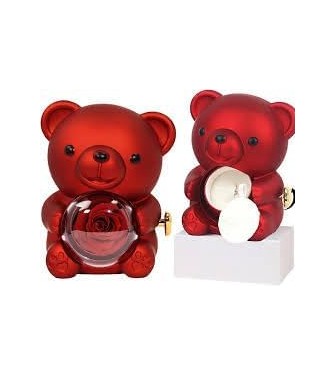 ClaShop Portagioie per collane | Romantica scatola a forma di orso con collana, romantica custodia rotante per gioielli, collana