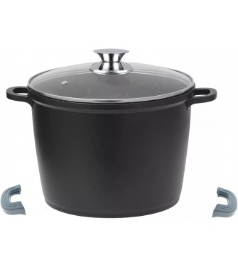 Pentola pentola casseruola coperchio in vetro ghisa induzione Ø28 cm Cheffinger