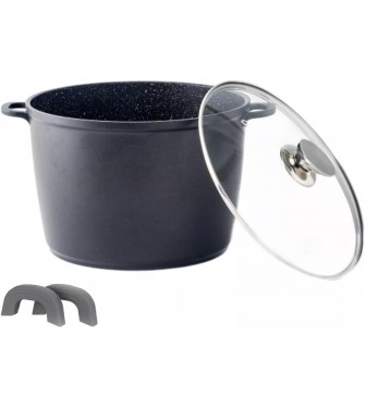 Pentola pentola casseruola coperchio in vetro ghisa induzione Ø28 cm Cheffinger