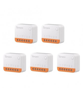 MINI R4 5PCS WiFi Smart Switch 2-Way, Interruttore intelligente DIY, modalità relè staccabile, WiFi 2.4G, controllo APP,