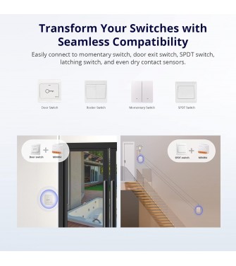 MINI R4 WiFi Smart Switch 2-Way, Interruttore intelligente fai-da-te, modalità relè staccabile, WiFi 2.4G, controllo APP,