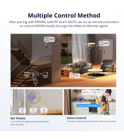 MINI R4 WiFi Smart Switch 2-Way, Interruttore intelligente fai-da-te, modalità relè staccabile, WiFi 2.4G, controllo APP,