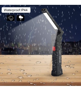 Torcia LED Ricaricabile,Lampada da Lavoro Luminoso,USB Ricaricabile COB Lampade di Ispezione,Lampada portatile con Base