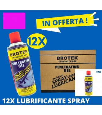 Offerta 12pz Spray lubrificant sbloccante brotek multifunzione lubrificante 450ml
