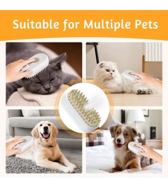 3 Pz Spazzola A Vapore Per Gatti E Cani 3 In 1, Spazzola Elettrica Per Pettine Massaggiante Per Animali Domestici,pettine con
