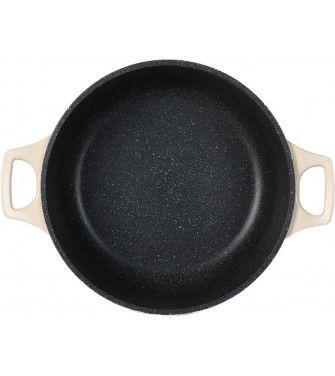 Royalty Line, Set di utensili da cucina in alluminio pressofuso 15 pezzi, rivestimento in marmo color crema