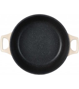 Royalty Line, Set di utensili da cucina in alluminio pressofuso 15 pezzi, rivestimento in marmo color crema