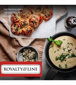 Royalty Line, Set di utensili da cucina in alluminio pressofuso 15 pezzi, rivestimento in marmo color crema