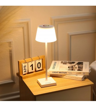 ClaShop Lampada da Tavolo Senza Fili Ricaricabile - Lampada da Scrivania a LED Dimmerabile All'infinito con Interruttore Tattile