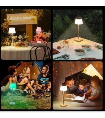 ClaShop Lampada da Tavolo Senza Fili Ricaricabile - Lampada da Scrivania a LED Dimmerabile All'infinito con Interruttore Tattile