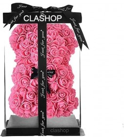 Orso di Rose Orsetto di Rose Orsacchiotto Altezza 25 cm Teddy Bear Rosse Idea Regalo Regali per Lei Fidanzata Compleanno Mamma