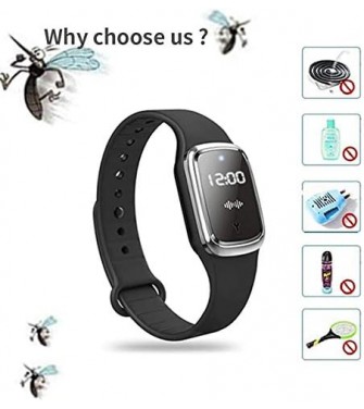 Ultrasuoni Bracciale Repellente Mosquito Repellent Braccialetto Antizanzare per zanzare Orologio elettronico Intelligente
