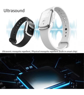 Ultrasuoni Bracciale Repellente Mosquito Repellent Braccialetto Antizanzare per zanzare Orologio elettronico Intelligente
