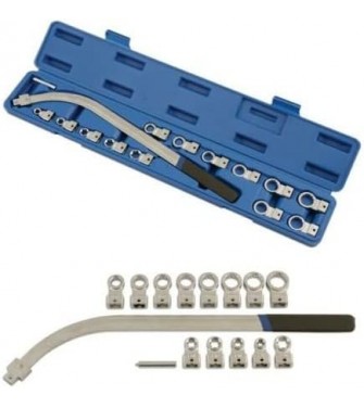 ClaShop Chiave per puleggia tendicinghia extra lunghe con adattatori intercambiabili set 15 pz Strumento Tenditore