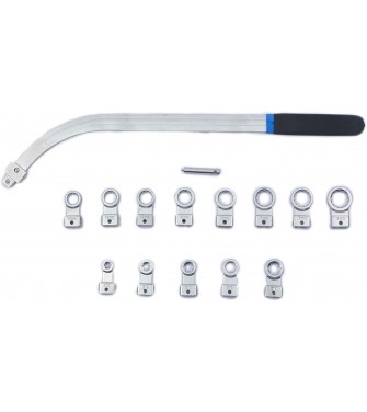 ClaShop Chiave per puleggia tendicinghia extra lunghe con adattatori intercambiabili set 15 pz Strumento Tenditore