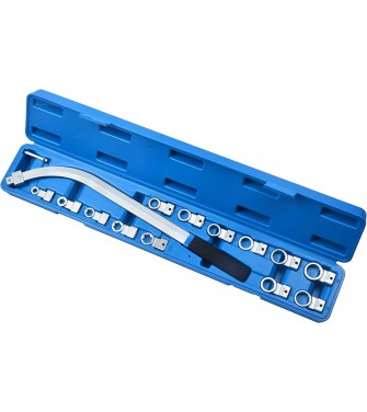 ClaShop Chiave per puleggia tendicinghia extra lunghe con adattatori intercambiabili set 15 pz Strumento Tenditore