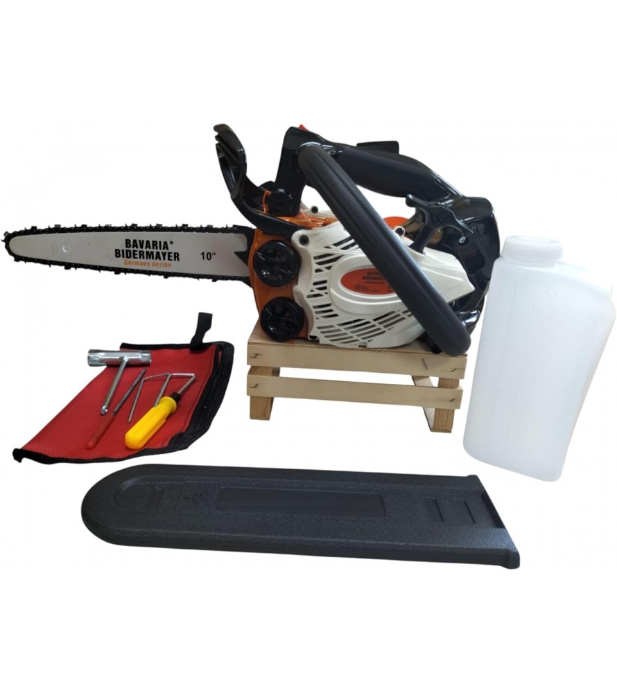 Motosega a Scoppio 25CC 2 Tempi da Potatura Giardinaggio con Barra Carving da (10") 20cm Potenza 1.1KW 12500 Giri/min Avviamento