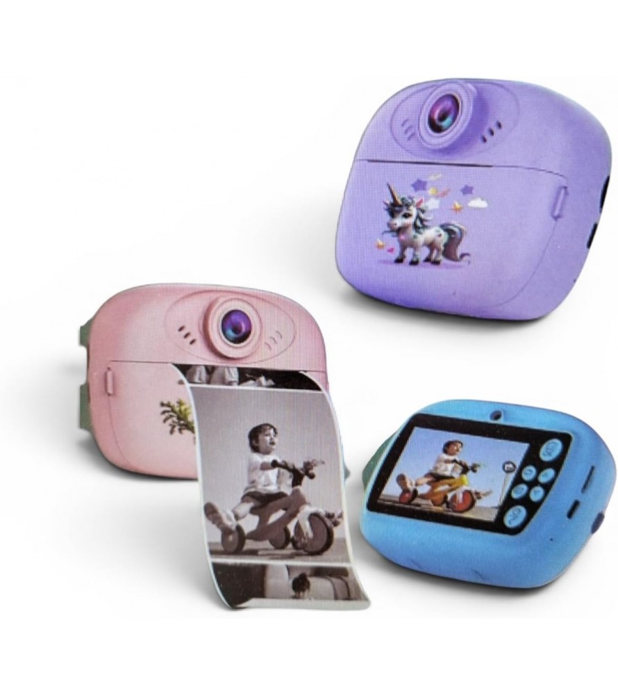 Macchina Fotografica per Bambini con Stampa Istantanea, Fotocamera per Bambini con 30 Effetti, Tempo di Ricarica 150 minuti